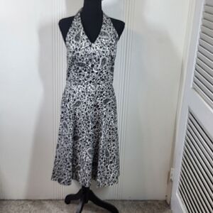 Ann Taylor Black & White Halter Dress